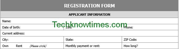free registration form templates